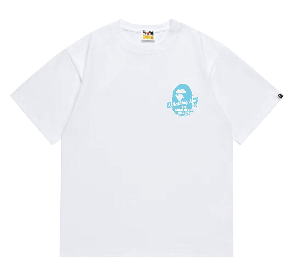 BAPE Blue Accent Camo Ape Circle Graphic T-Shirt ¡ª front
