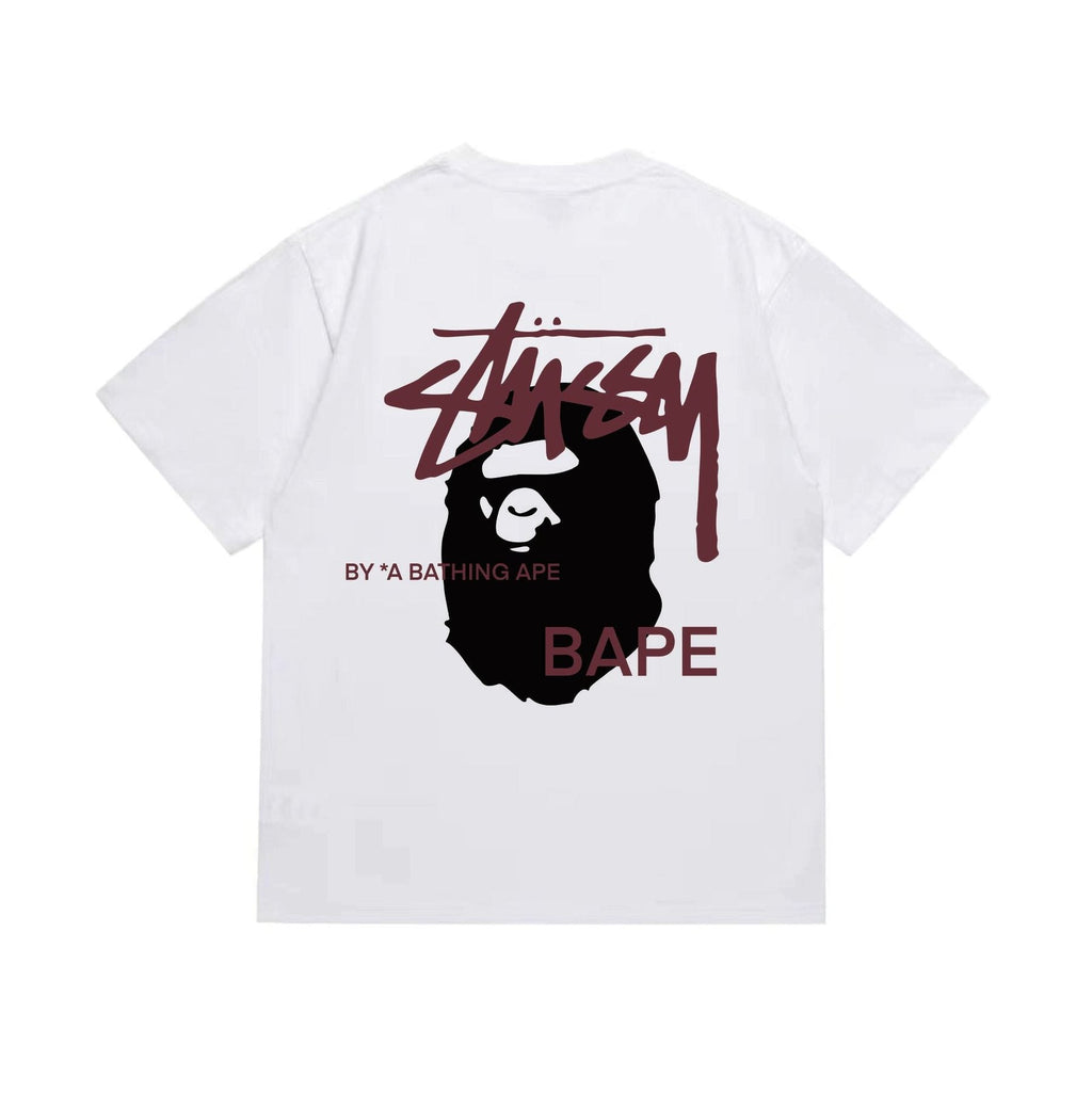 BAPE Burgundy Ape Wordmark Graphic T-Shirt ¡ª back
